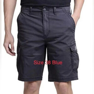 NEW Unionbay Men's Flex Waist Cargo Shorts Blue 38